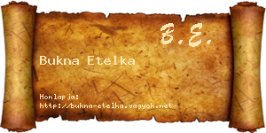 Bukna Etelka névjegykártya